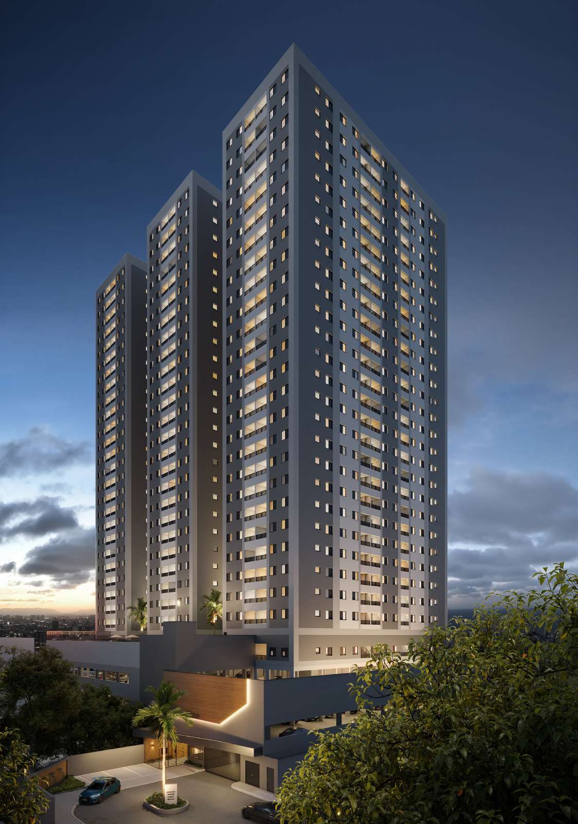 As 3 torres do City Club Capelinha vistas do acesso