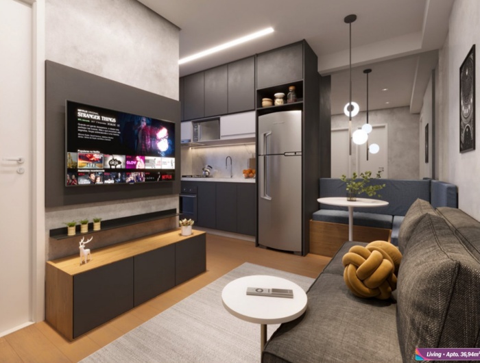 Living decorado 36,94m²