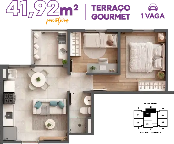 Raro Centro Osasco (11) 99604-2190 - Planta 41m²